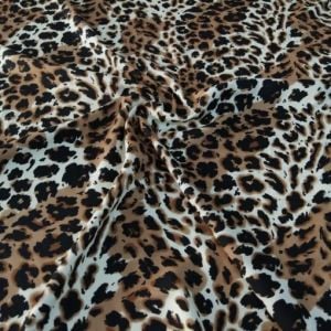 Açık Leopar Viskon Kumaş