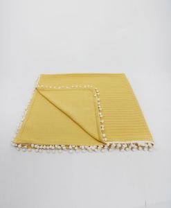 Örgü Pike Bebek Battaniyesi 100% Pamuk 110x100 ölçülerinde Hardal