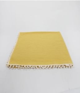 Örgü Pike Bebek Battaniyesi 100% Pamuk 110x100 ölçülerinde Hardal