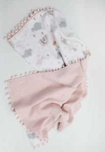 Müslin Pike Battaniye 100% pamuk 110x100 Ölçülerinde Bebek Battaniyesi