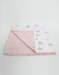 Müslin Pike Battaniye 100% pamuk 110x100 Ölçülerinde Bebek Battaniyesi