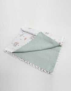 Müslin Pike Battaniye 100% pamuk 110x100 Ölçülerinde Bebek Battaniyesi