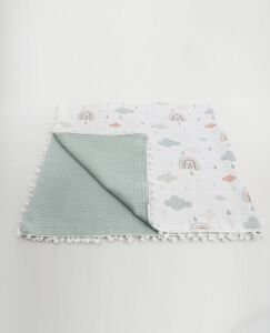 Müslin Pike Battaniye 100% pamuk 110x100 Ölçülerinde Bebek Battaniyesi