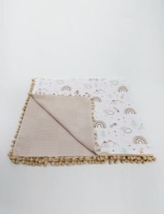 Müslin Pike Battaniye 100% pamuk 110x100 Ölçülerinde Bebek Battaniyesi