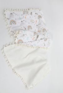 Müslin Pike Battaniye 100% pamuk 110x100 Ölçülerinde Bebek Battaniyesi