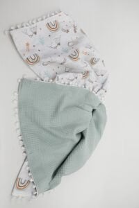 Müslin Pike Battaniye 100% pamuk 110x100 Ölçülerinde Bebek Battaniyesi