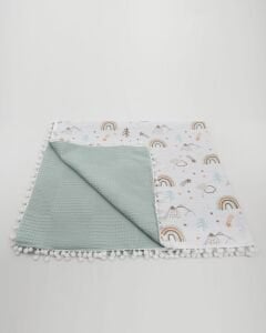 Müslin Pike Battaniye 100% pamuk 110x100 Ölçülerinde Bebek Battaniyesi