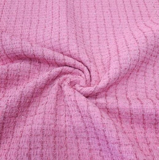 Pembe Simli Şanel Kumaş