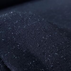 Siyaha Siyah Simli Şanel Kumaş