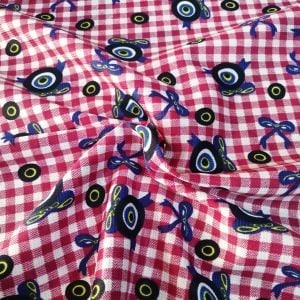 Pembe Nazar Boncukları Raşel Kumaş