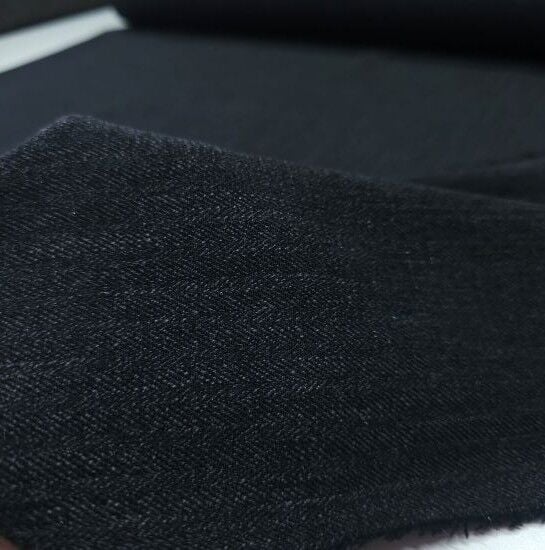 Simli Balık Sırtı Kumaş Siyah