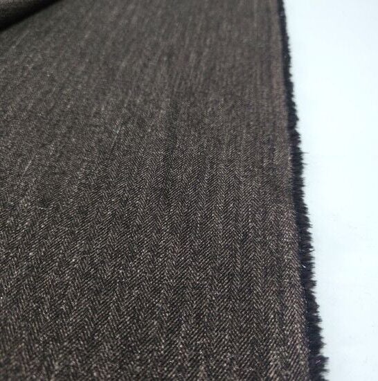 Simli Balık Sırtı Kumaş Sütlü Kahverengi