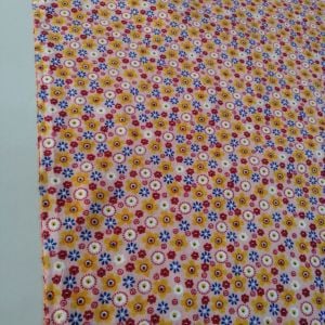 Turuncu Çiçekli Pazen Kumaş