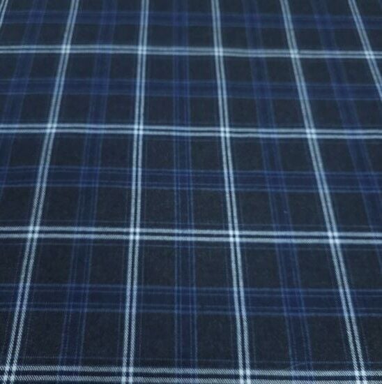 Pamuklu Ekose Kumaş Lacivert