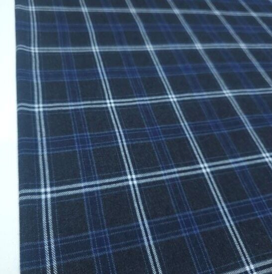 Pamuklu Ekose Kumaş Lacivert