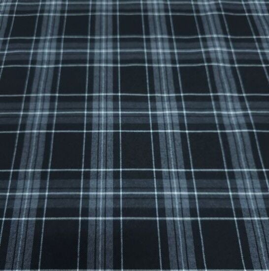 Pamuklu Ekose Kumaş Siyah