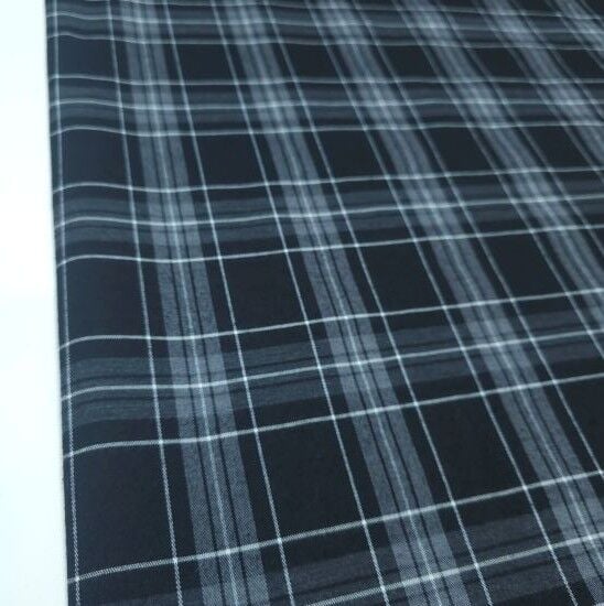 Pamuklu Ekose Kumaş Siyah