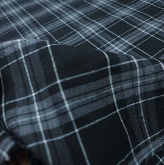 Pamuklu Ekose Kumaş Siyah