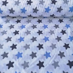 Büyük Yıldızlı Poplin kumaş mavi