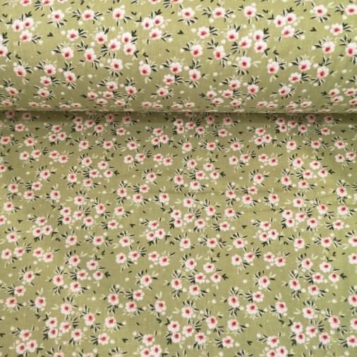 New Papatya Poplin Kumaş yeşil