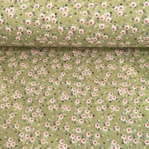 New Papatya Poplin Kumaş yeşil