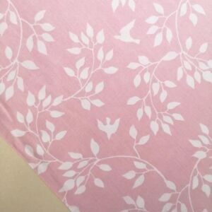 Kuşlar Pembe Poplin Kumaş