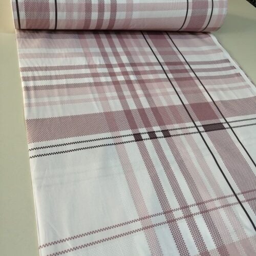 Kareli Poplin Kumaşlar pembe