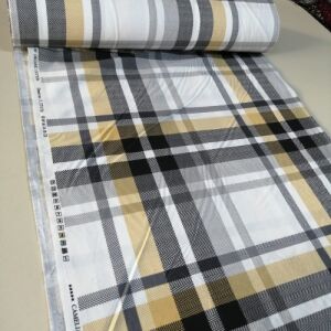 Kareli Poplin Kumaşlar sarı