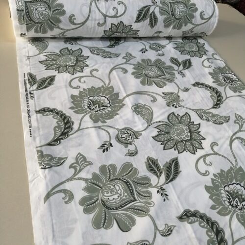 Sarmaşık Poplin Kumaş beyaz