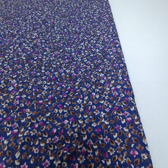 Nostalji Viskon Kumaş İndigo