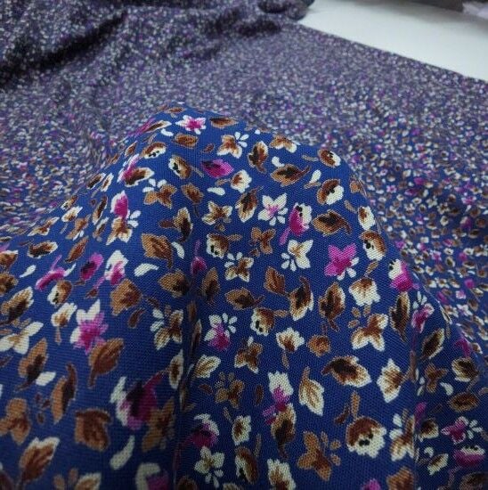 Nostalji Viskon Kumaş İndigo