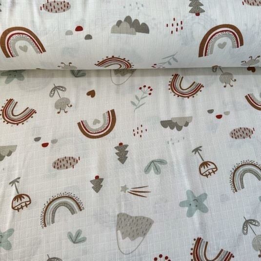 Kahverengi Gökkuşağı Müslin Bezi