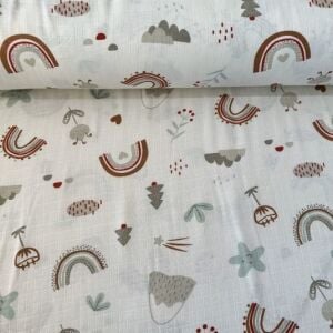 Kahverengi Gökkuşağı Müslin Bezi