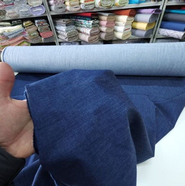 Mavi Kot Kumaş Likralı