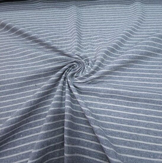Çizgili Keten Gri