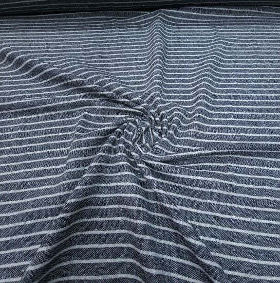 Çizgili Keten Siyah