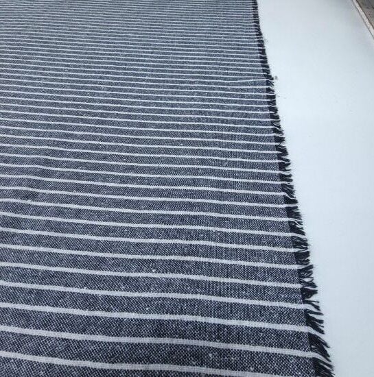 Çizgili Keten Siyah