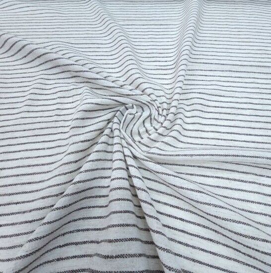 Çizgili Keten Kumaş Kahverengi