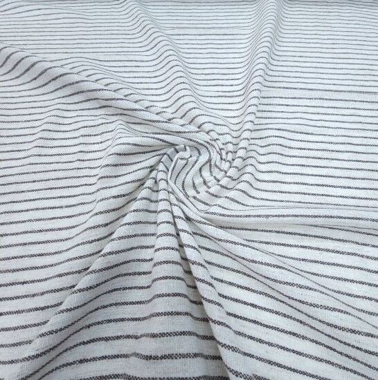 Çizgili Keten Kumaş Kahverengi