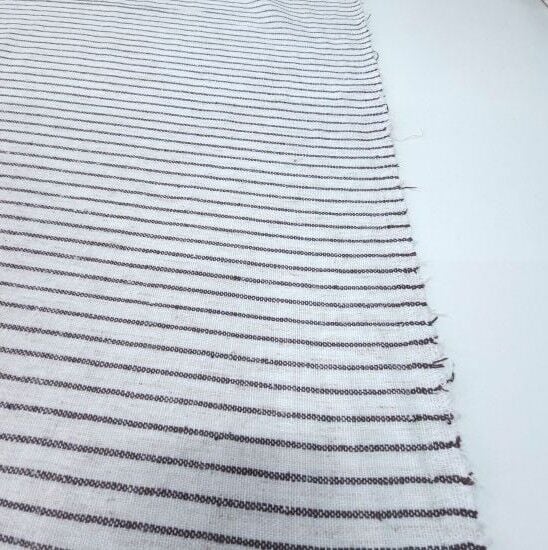 Çizgili Keten Kumaş Kahverengi