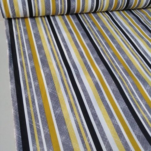 Modern Çizgiler Duck Keten sarı