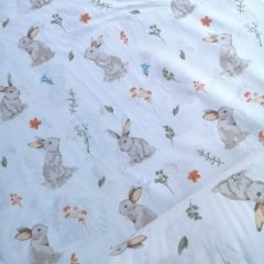 Tavşanlar Poplin kumaş
