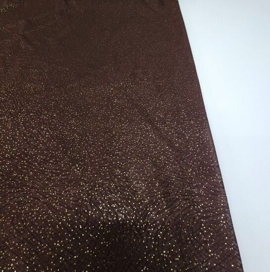 Işıltı Simli Kumaş Kahverengi