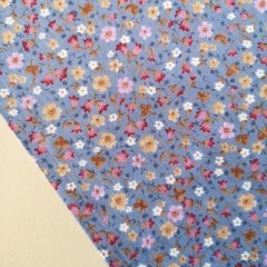 Minik Çiçekler poplin kumaş gri