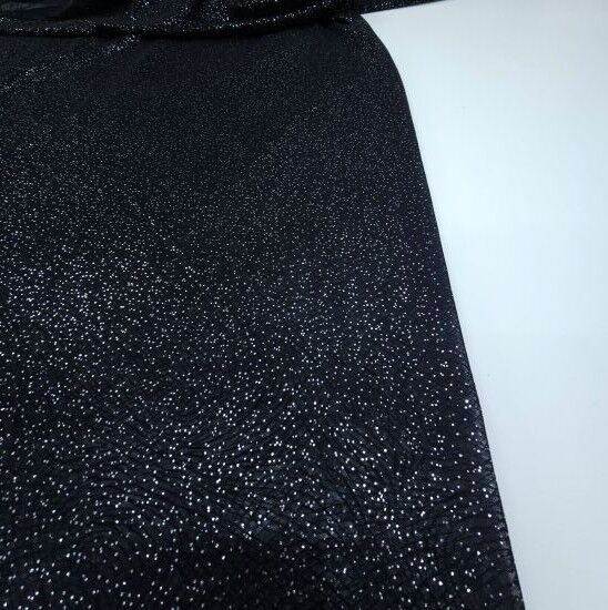 Işıltı Simli Kumaş Siyah
