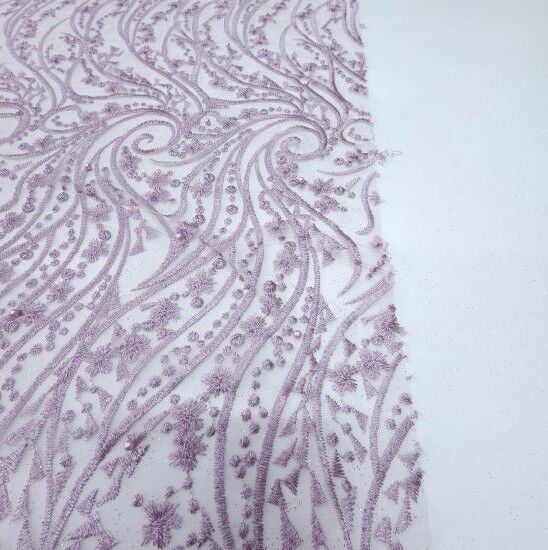 Boncuklu Sarmaşık Güpür Kumaş Gül Kurusu