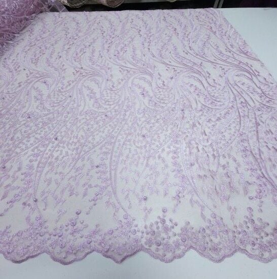 Boncuklu Sarmaşık Güpür Kumaş Pembe