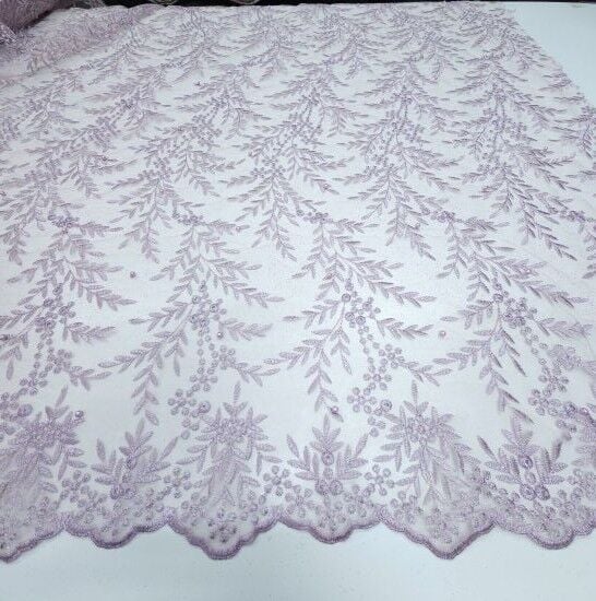 Boncuklu Çiçekler Güpür Kumaş Rose