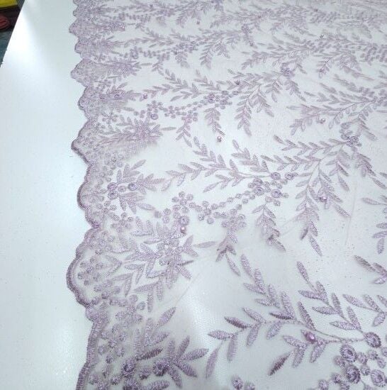 Boncuklu Çiçekler Güpür Kumaş Rose