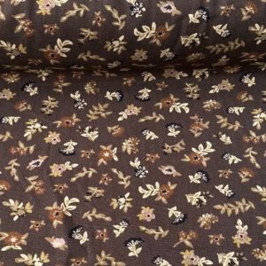 Daldaki Çiçekler Yün Angor Kumaş kahverengi